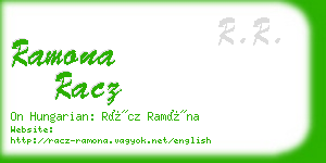 ramona racz business card